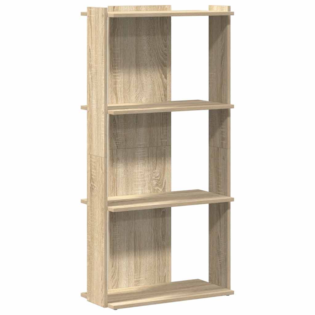 Regal za knjige s 3 razine boja hrasta 60x30x120 cm drveni
