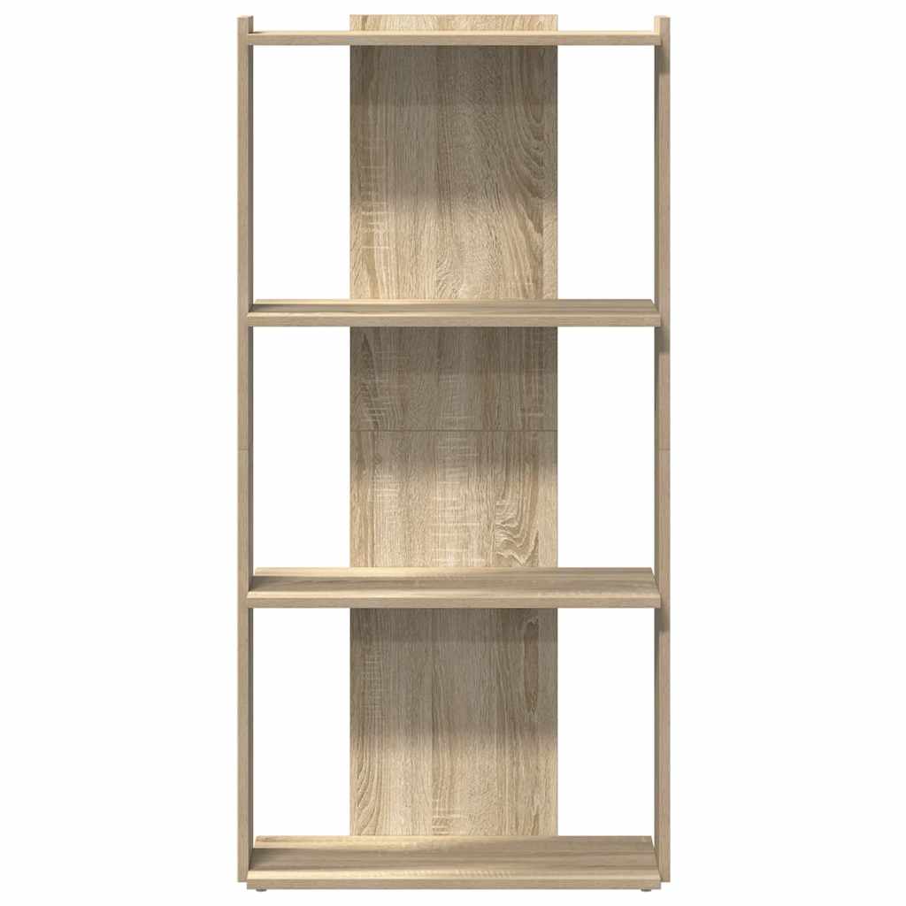 Regal za knjige s 3 razine boja hrasta 60x30x120 cm drveni