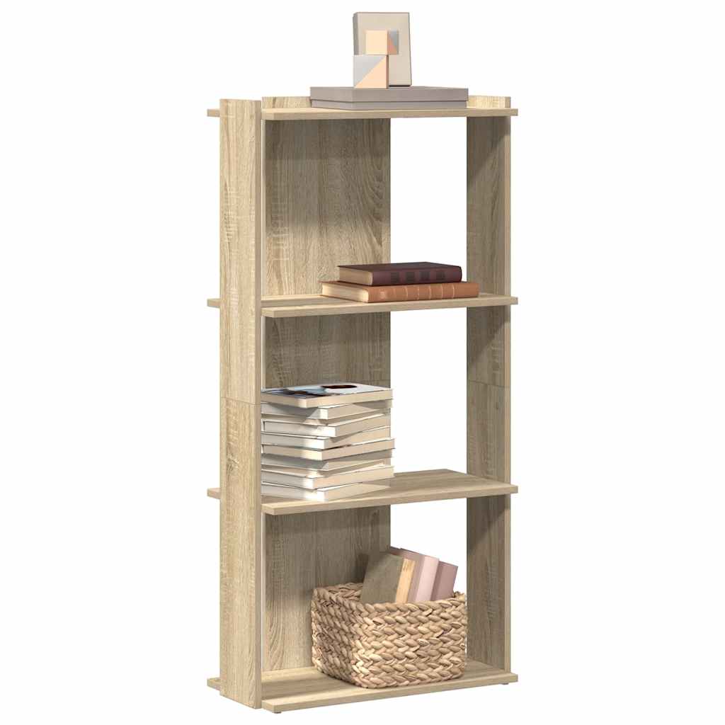 Regal za knjige s 3 razine boja hrasta 60x30x120 cm drveni