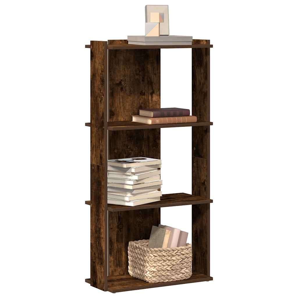 Regal za knjige s 3 razine boja hrasta 60 x 30 x 120 cm drveni