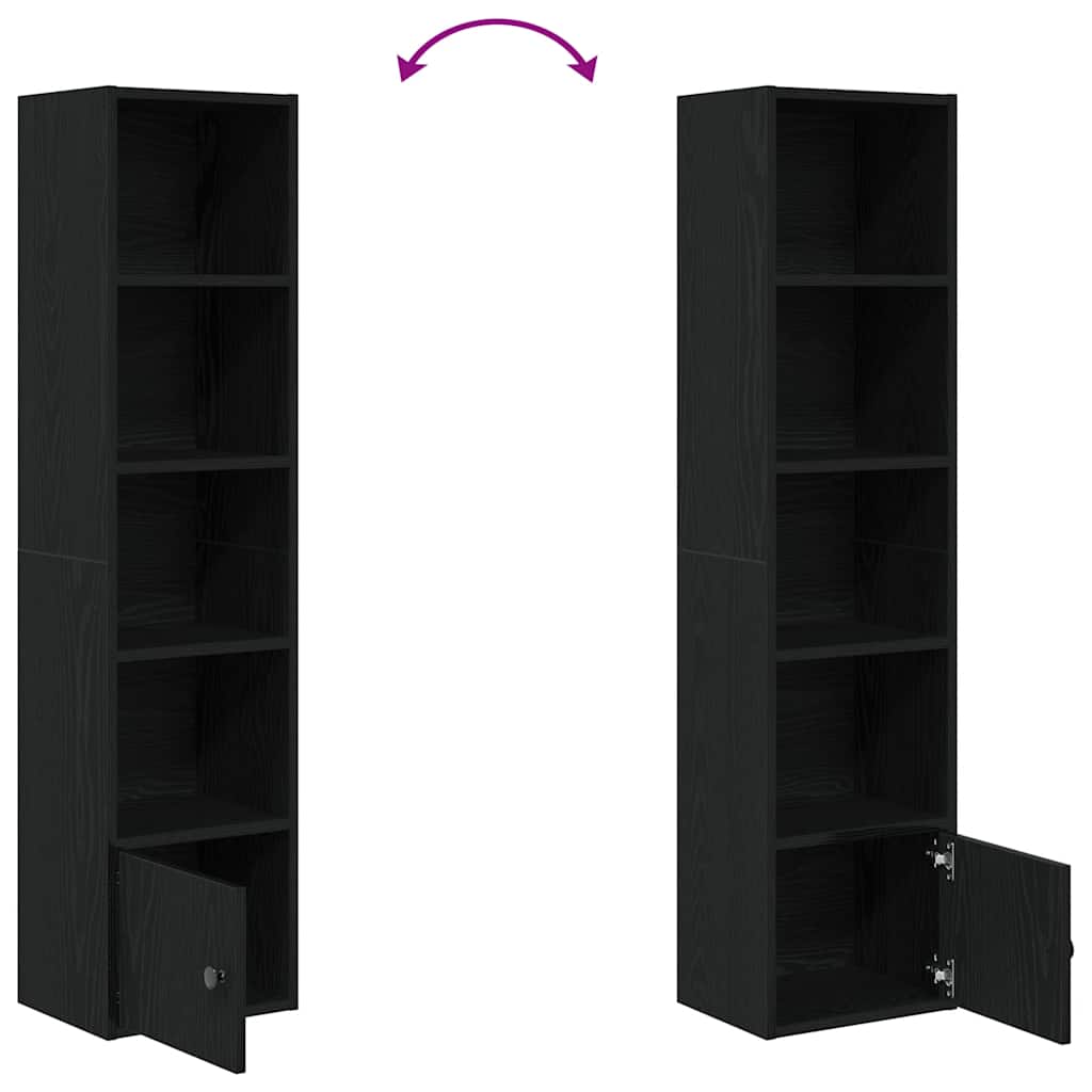 Regal za knjige crni hrasta 31x24x127 cm od konstruiranog drva