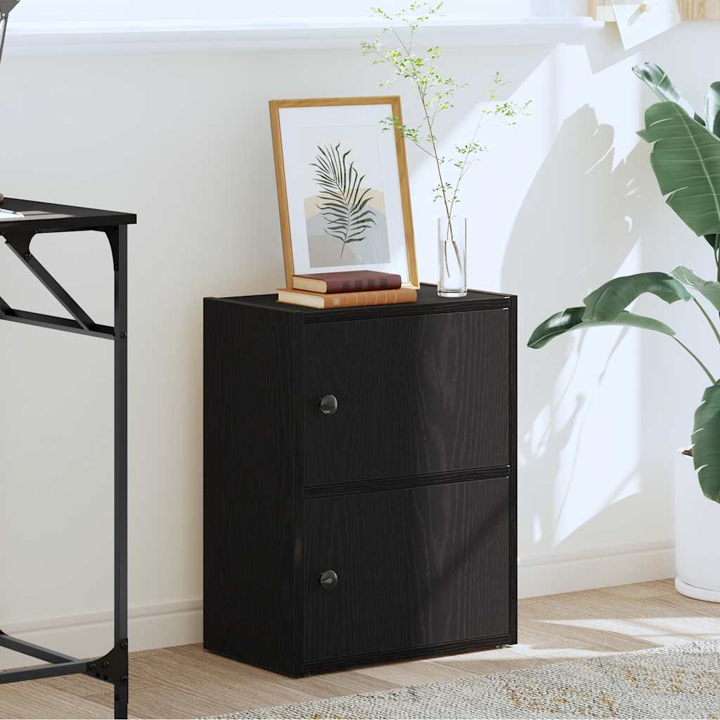 Regal za knjige crni hrasta 40x24x52 cm od konstruiranog drva