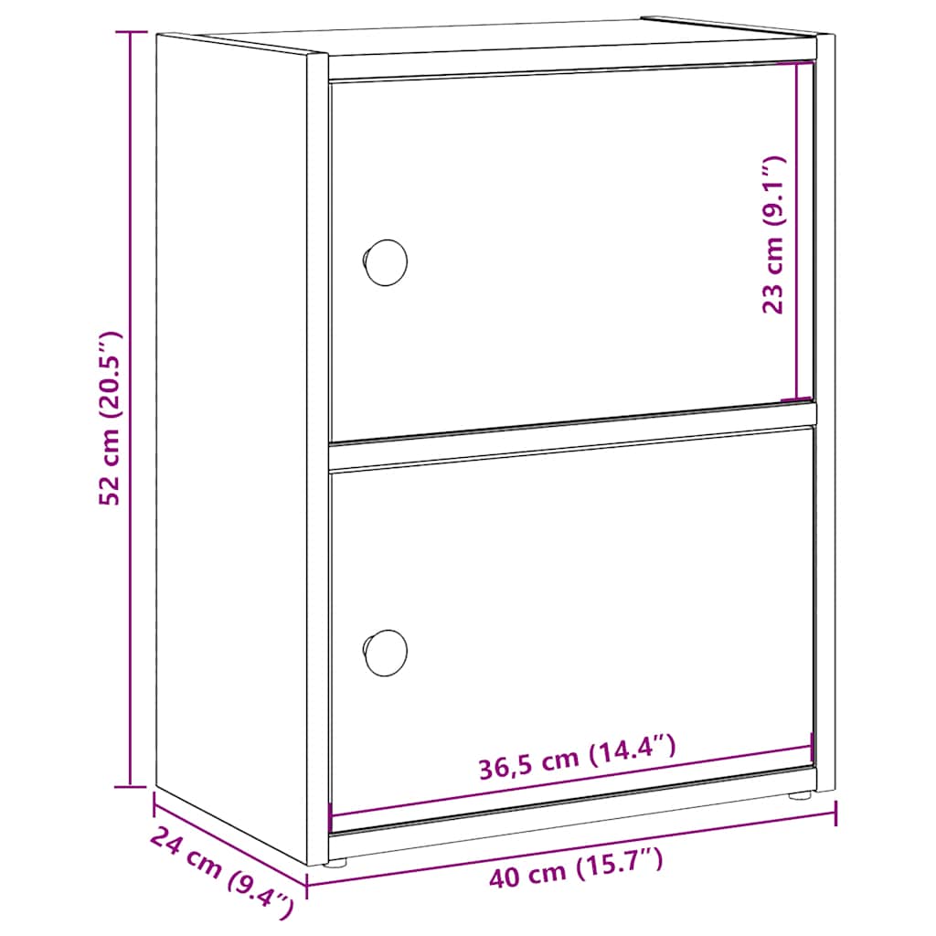 Regal za knjige crni hrasta 40x24x52 cm od konstruiranog drva