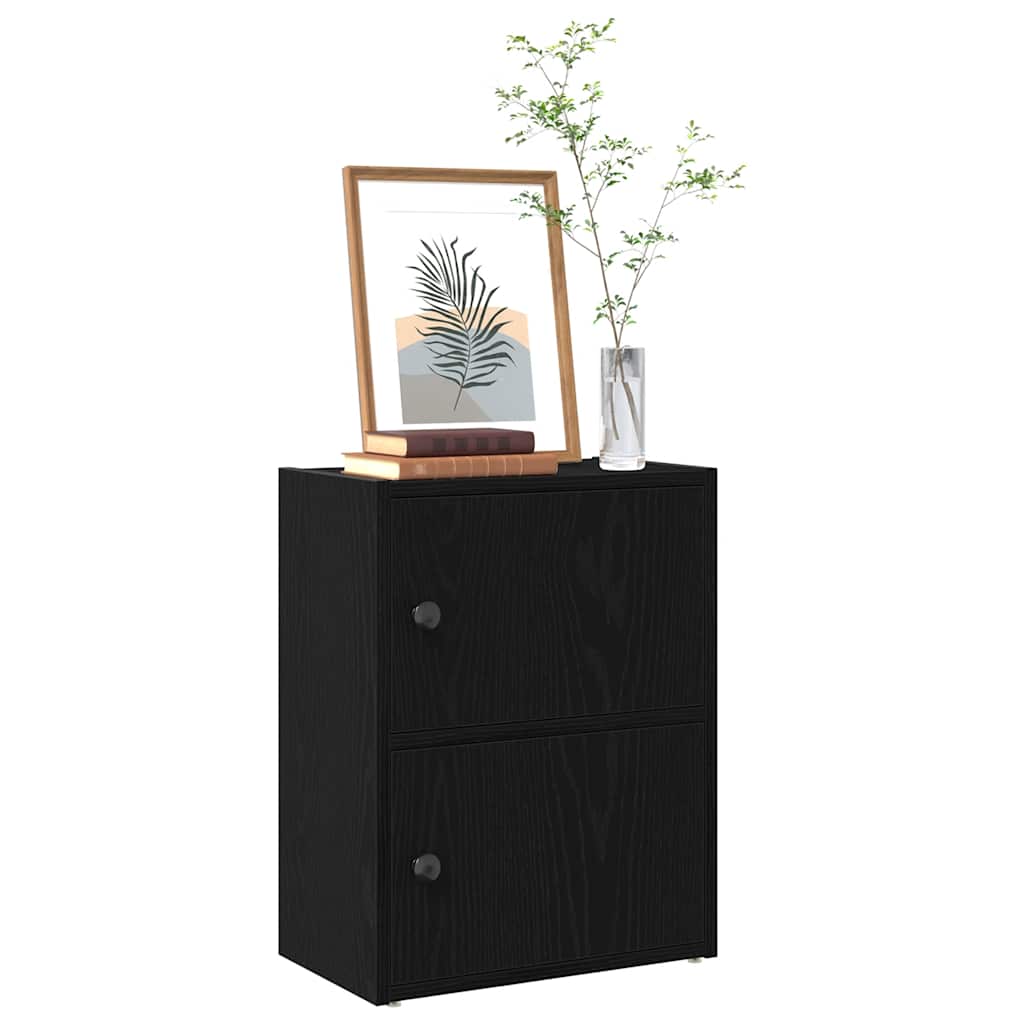 Regal za knjige crni hrasta 40x24x52 cm od konstruiranog drva