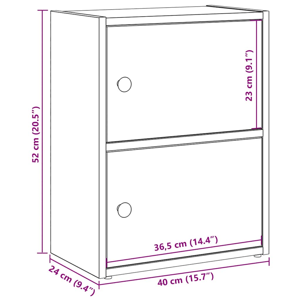 Regal za knjige boja starog drva 40x24x52 cm konstruirano drvo