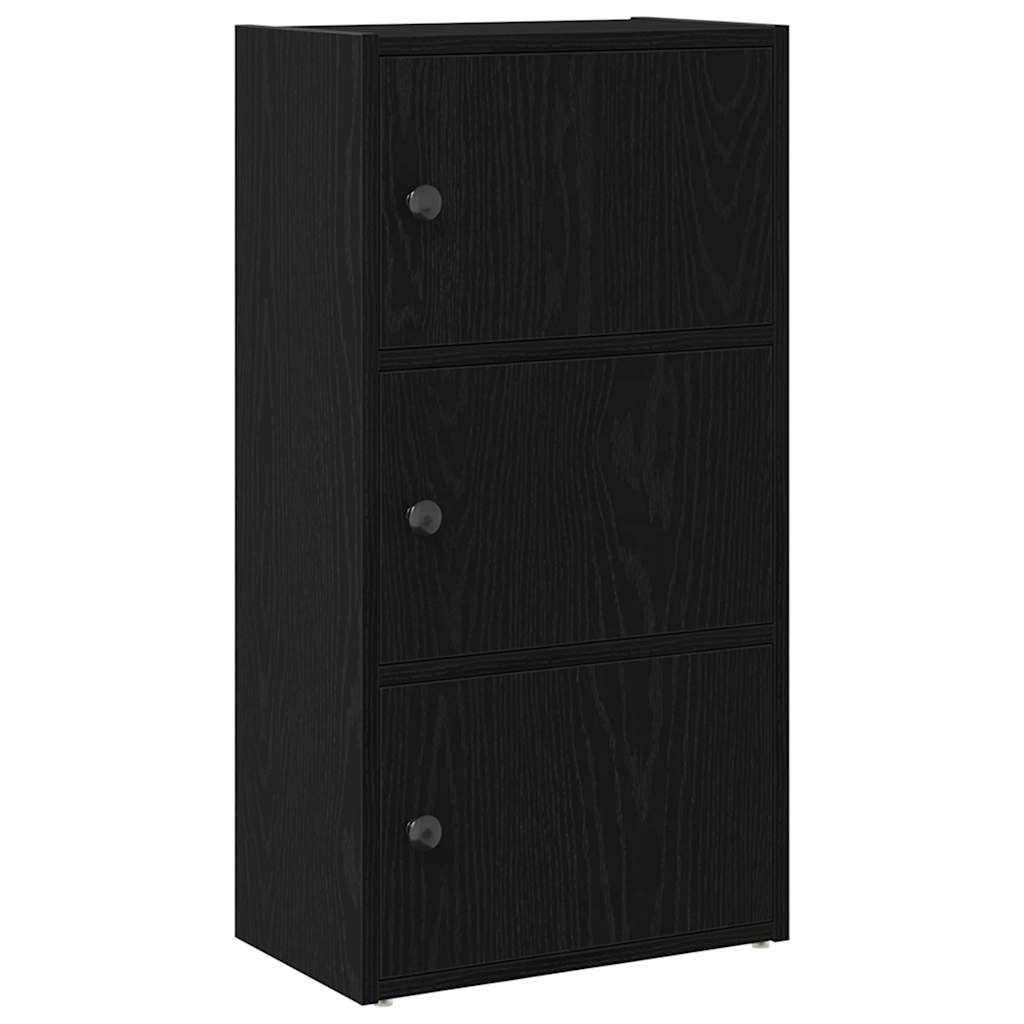 Regal za knjige crni hrasta 40x24x77 cm od konstruiranog drva