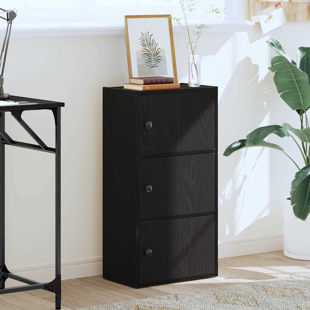 Regal za knjige crni hrasta 40x24x77 cm od konstruiranog drva