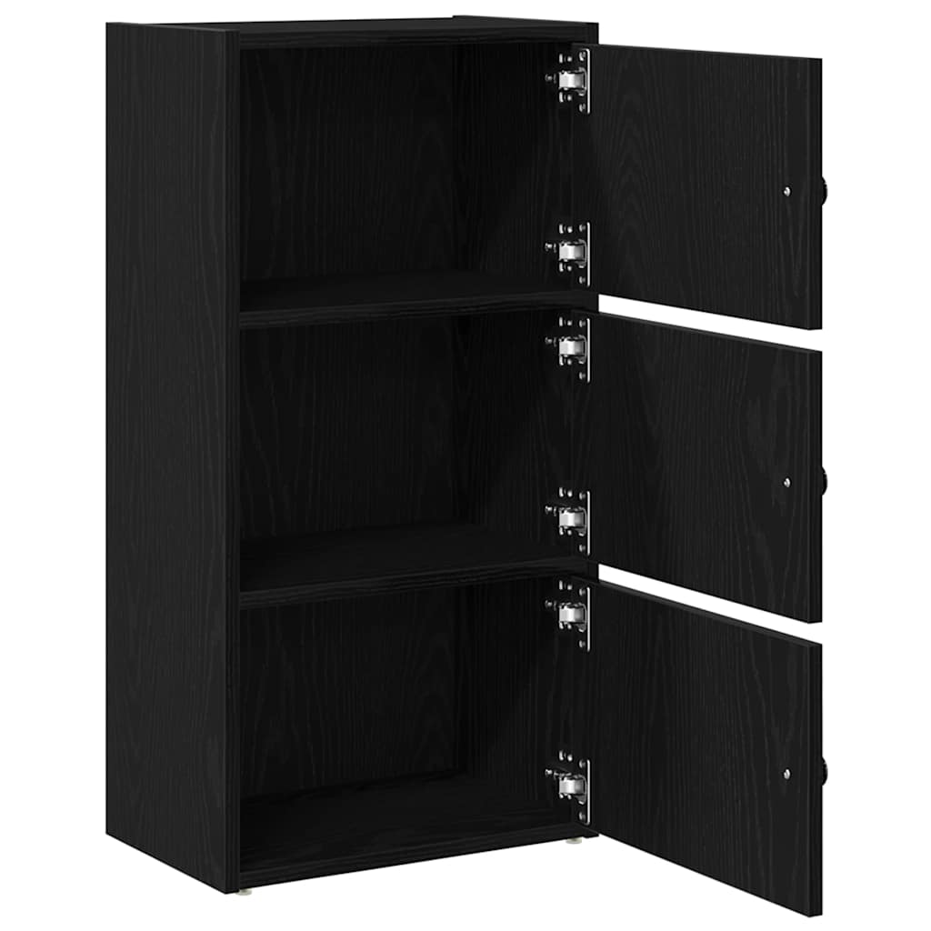 Regal za knjige crni hrasta 40x24x77 cm od konstruiranog drva
