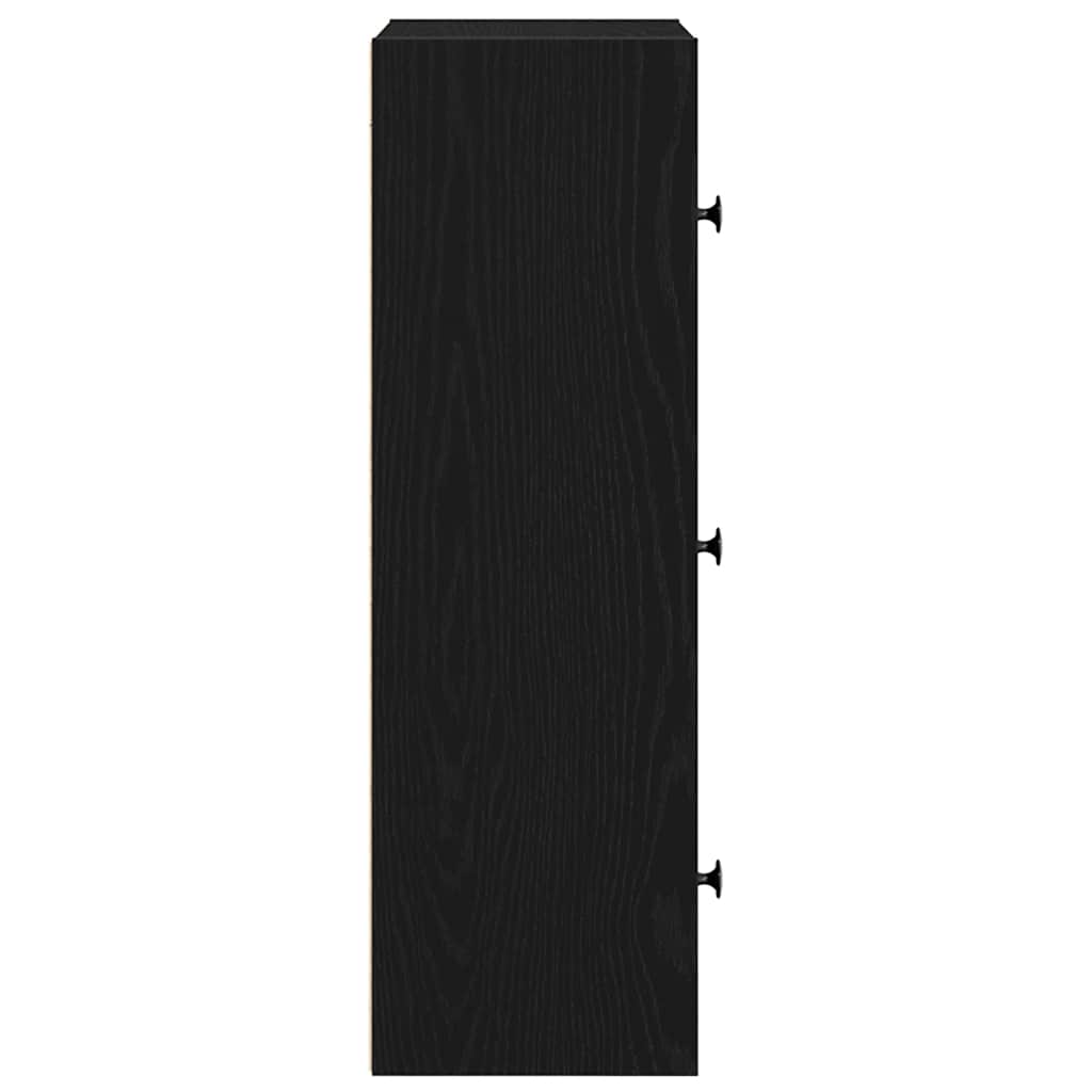 Regal za knjige crni hrasta 40x24x77 cm od konstruiranog drva