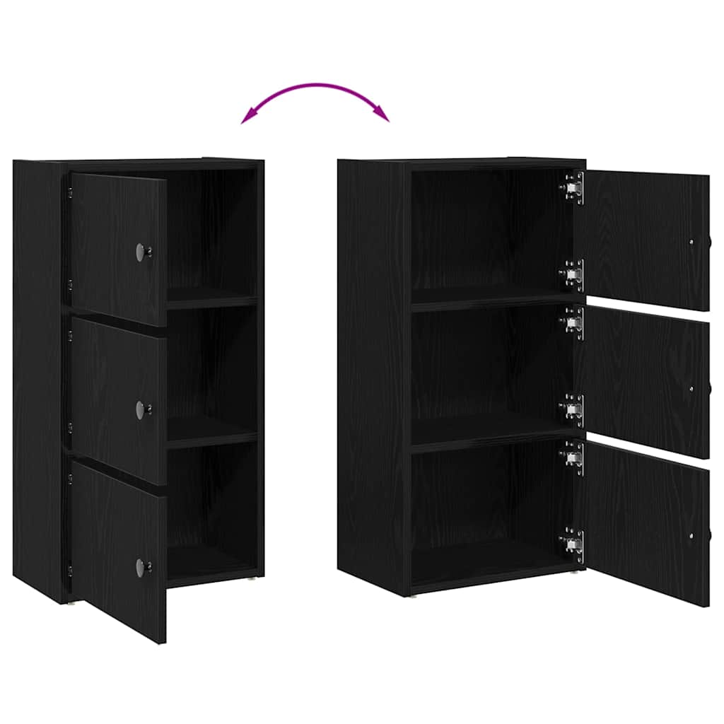 Regal za knjige crni hrasta 40x24x77 cm od konstruiranog drva