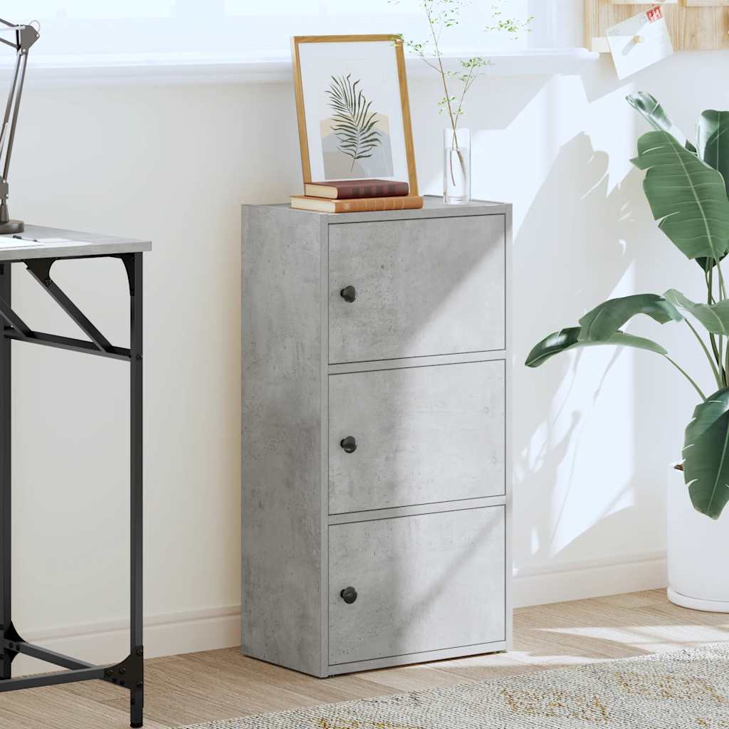 Regal za knjige boja betona 40x24x77 cm konstruirano drvo