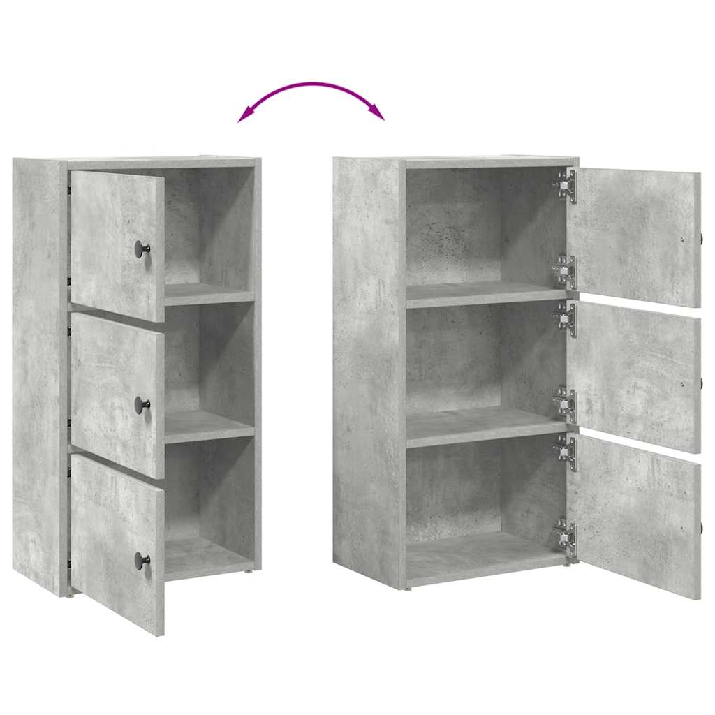 Regal za knjige boja betona 40x24x77 cm konstruirano drvo
