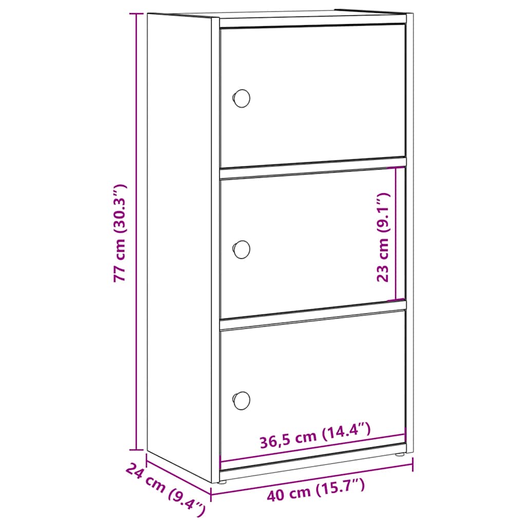 Regal za knjige boja hrasta 40x24x77 cm konstruirano drvo