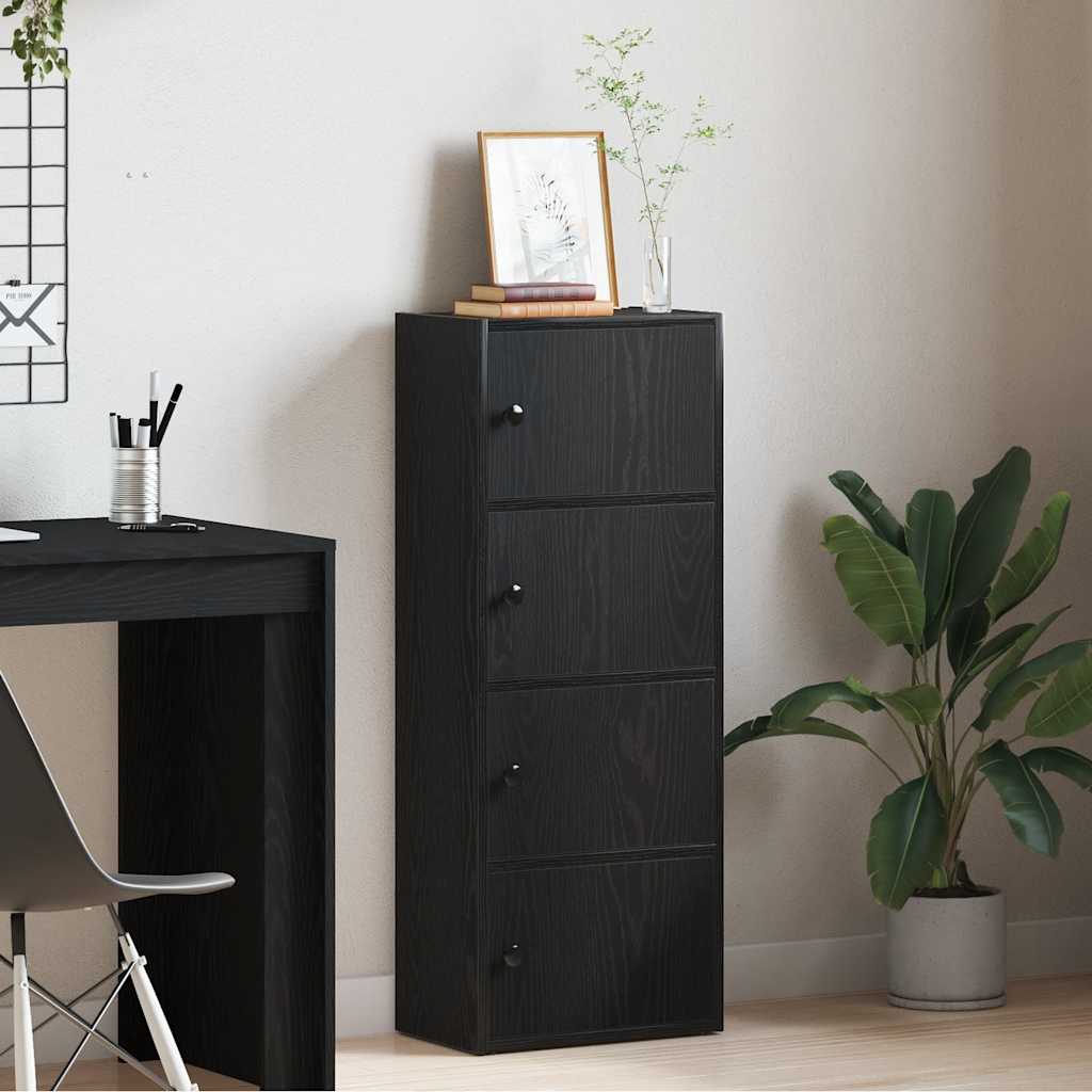 Regal za knjige crni hrasta 40x24x102 cm od konstruiranog drva
