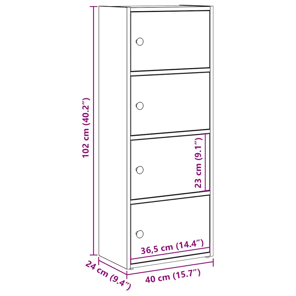 Regal za knjige boja hrasta 40x24x102 cm od konstruiranog drva