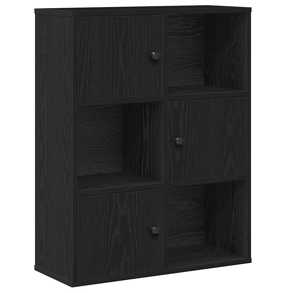 Regal za knjige crni hrasta 60x24x76,5 cm od konstruiranog drva