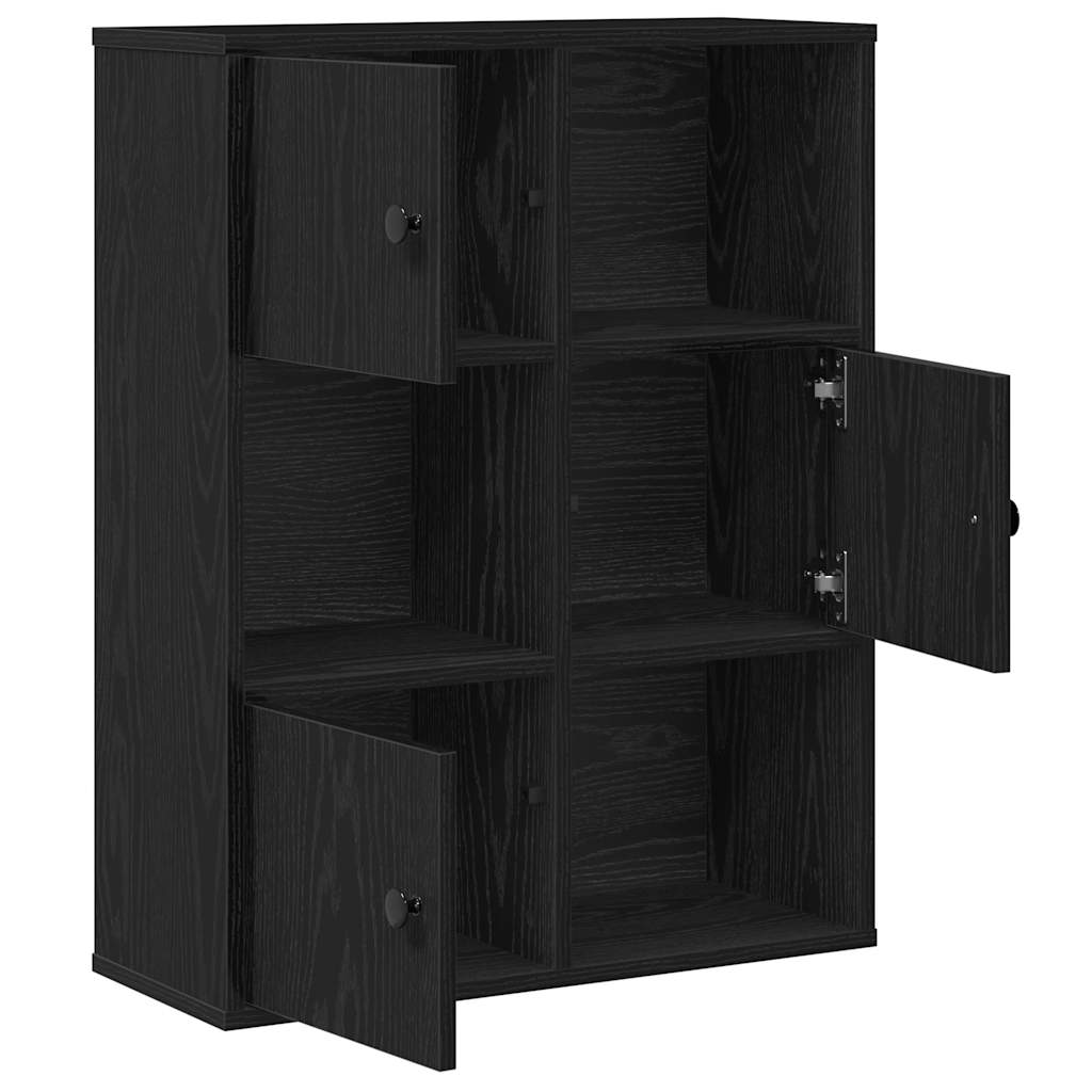 Regal za knjige crni hrasta 60x24x76,5 cm od konstruiranog drva