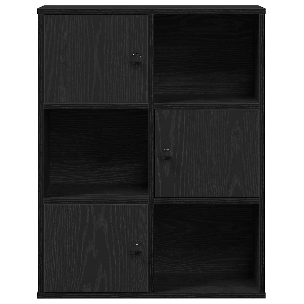 Regal za knjige crni hrasta 60x24x76,5 cm od konstruiranog drva