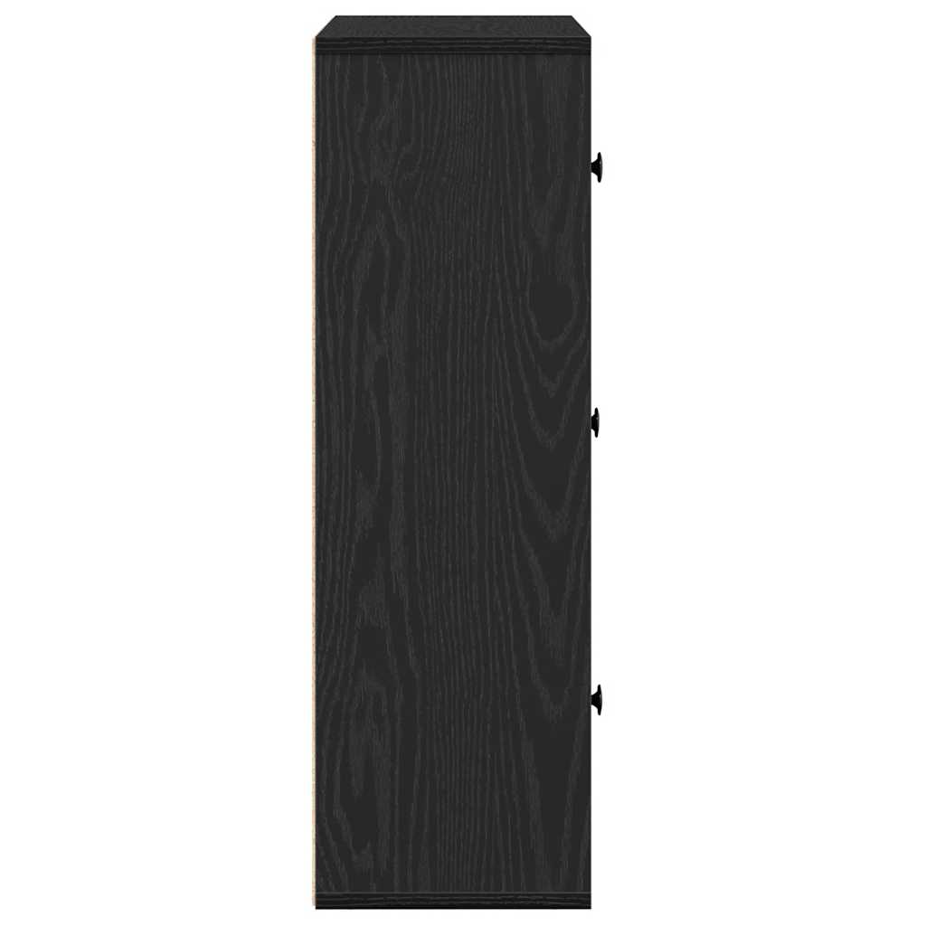 Regal za knjige crni hrasta 60x24x76,5 cm od konstruiranog drva