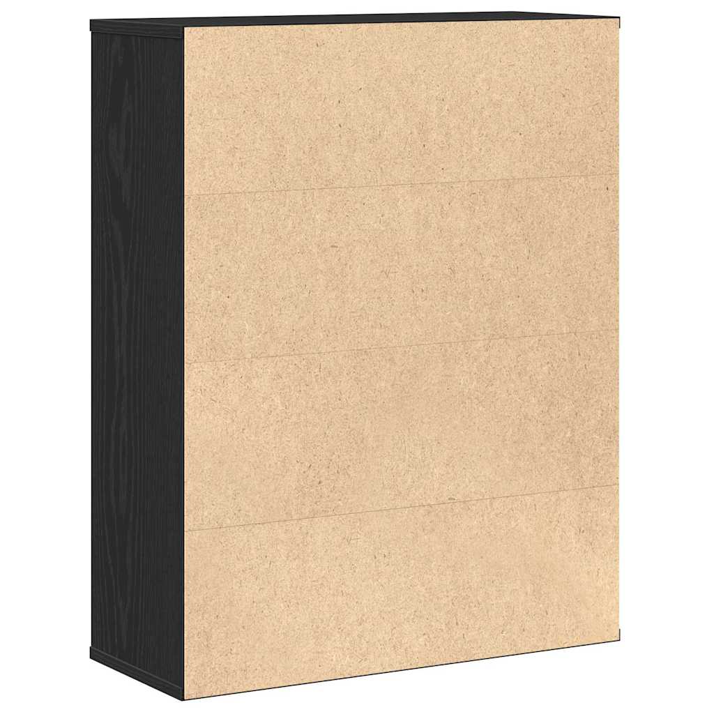 Regal za knjige crni hrasta 60x24x76,5 cm od konstruiranog drva