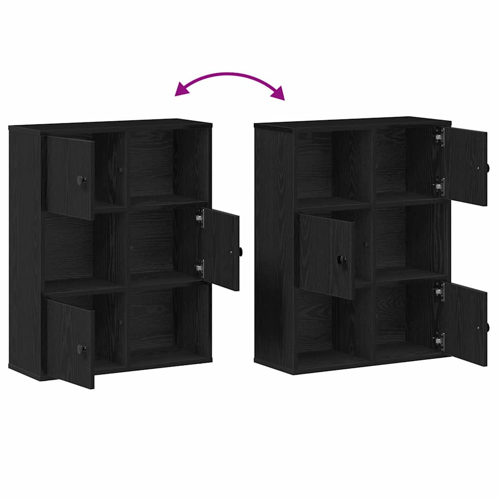 Regal za knjige crni hrasta 60x24x76,5 cm od konstruiranog drva