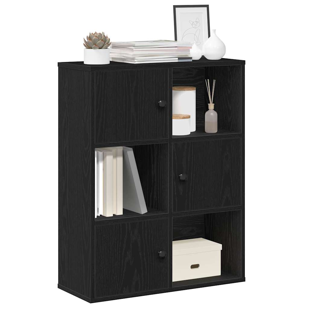 Regal za knjige crni hrasta 60x24x76,5 cm od konstruiranog drva