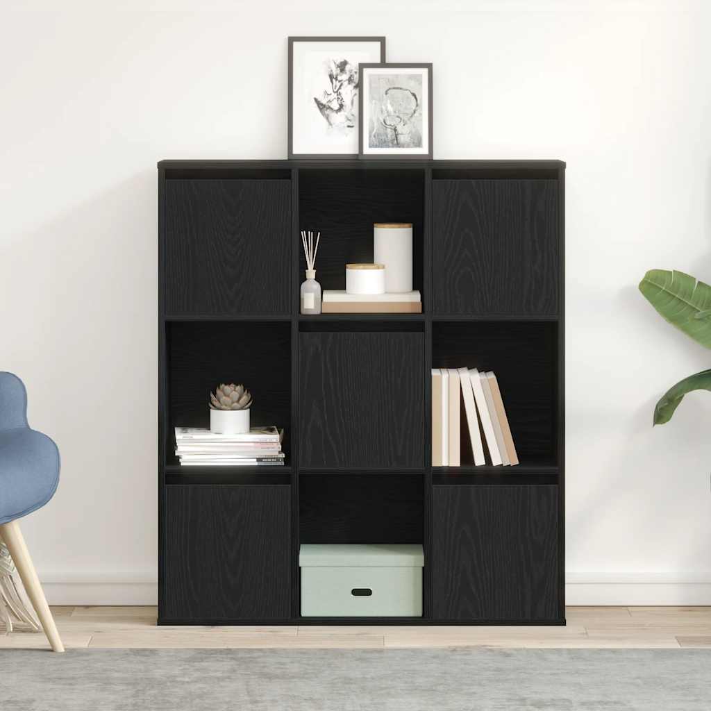 Regal za knjige crni hrasta 89x24x101,5cm od konstruiranog drva