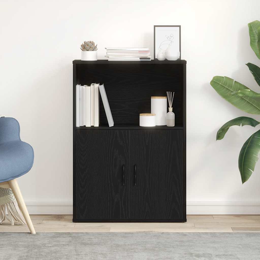 Regal za knjige crni hrasta 60x24x85 cm od konstruiranog drva