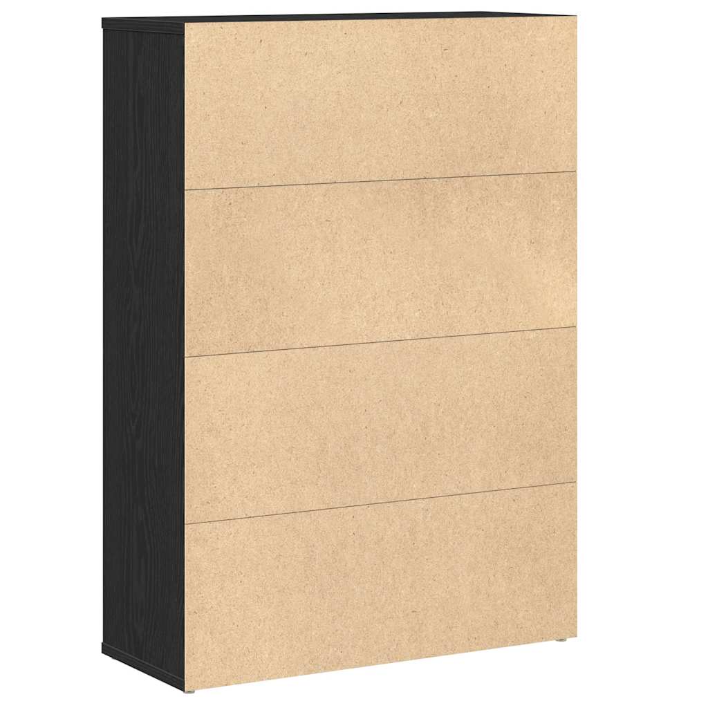 Regal za knjige crni hrasta 60x24x85 cm od konstruiranog drva