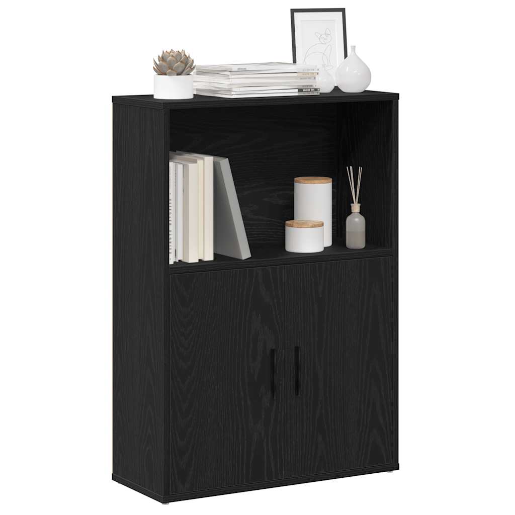 Regal za knjige crni hrasta 60x24x85 cm od konstruiranog drva
