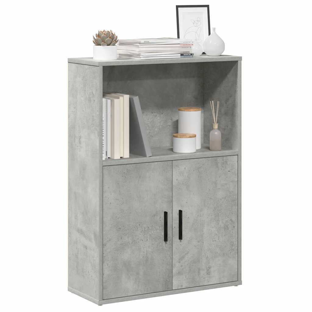Regal za knjige boja betona 60x24x85 cm konstruirano drvo