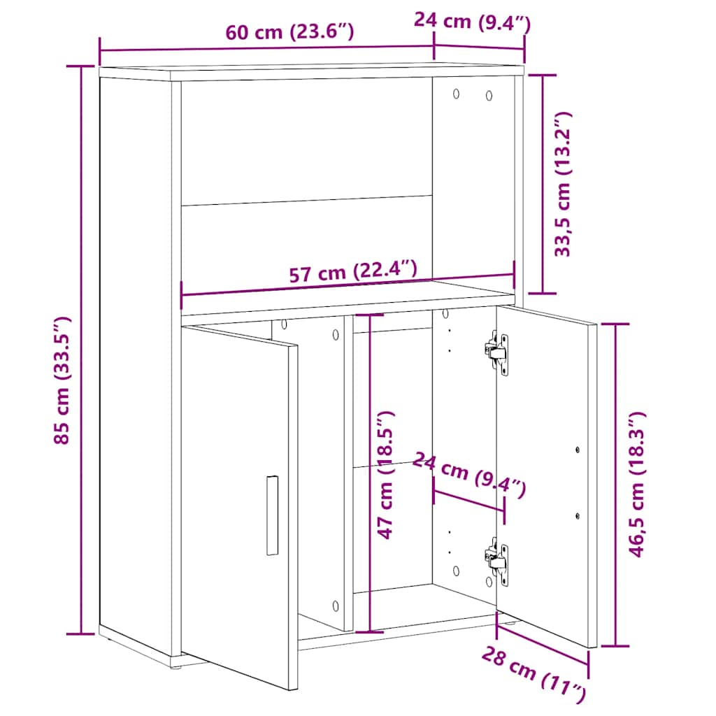 Regal za knjige boja hrasta 60x24x85 cm od konstruiranog drva