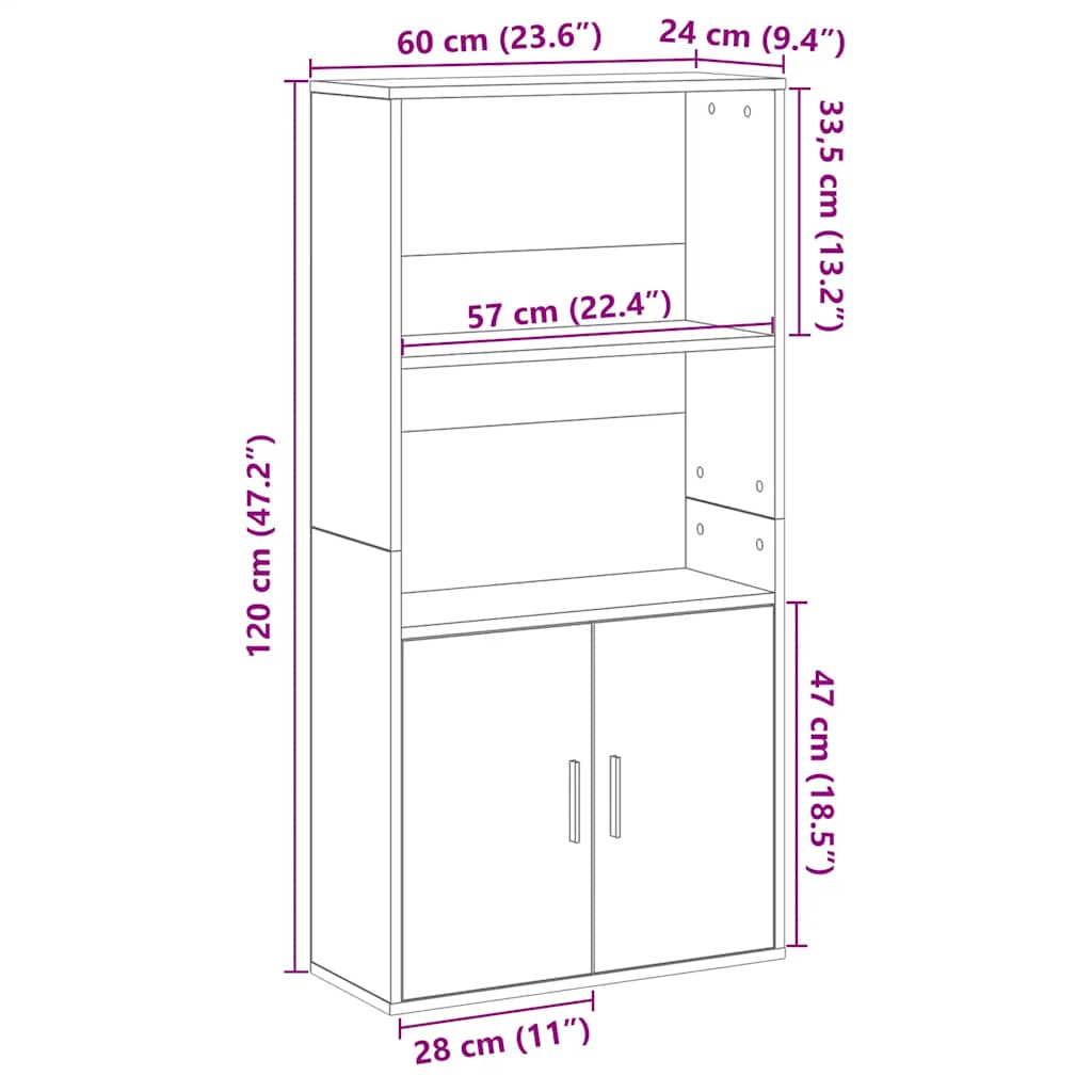 Regal za knjige bijeli 60x24x120 cm od konstruiranog drva