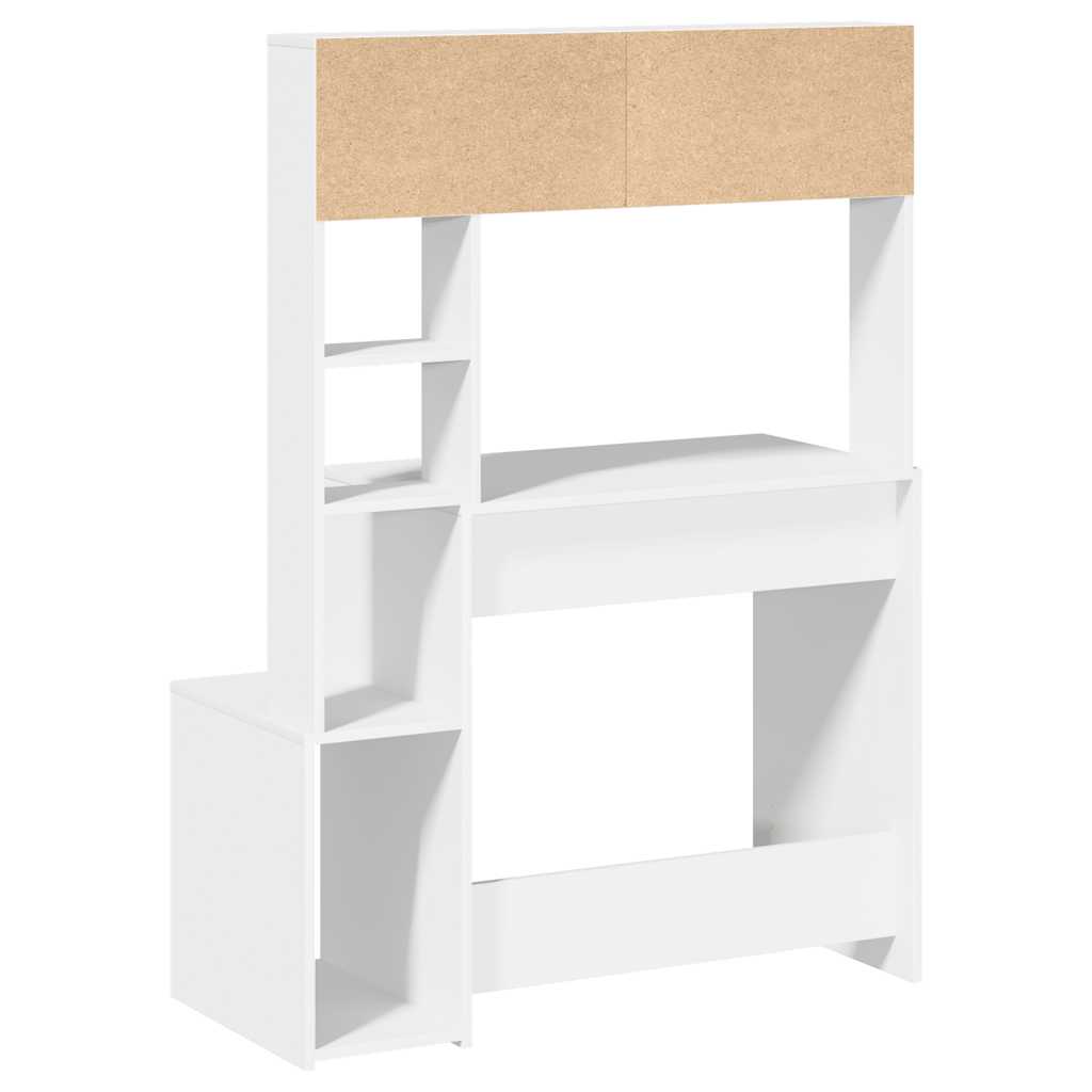 Stol s policama bijeli 100x45x140 cm izrađeno drvo