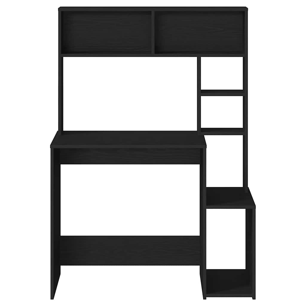 Radni stol s policama crni 100x45x140 cm konstruirano drvo