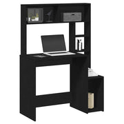 Radni stol s policama crni 100x45x140 cm konstruirano drvo