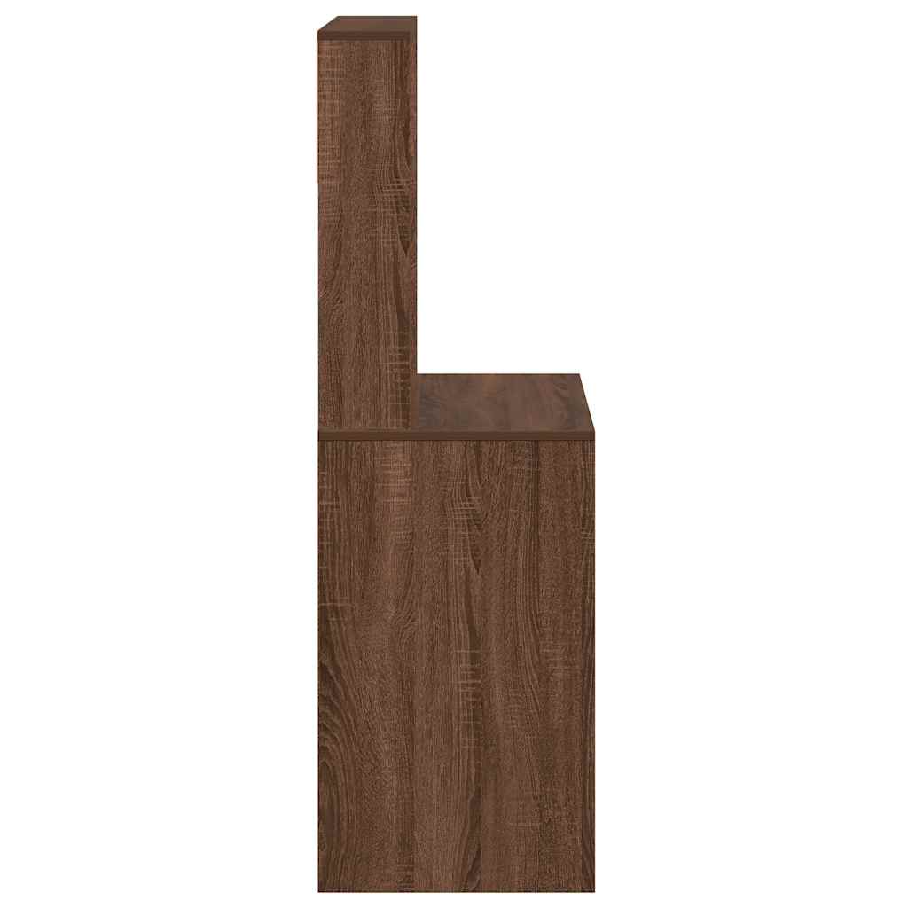 Radni stol s policama boja smeđeg hrasta 100x45x140 cm drveni