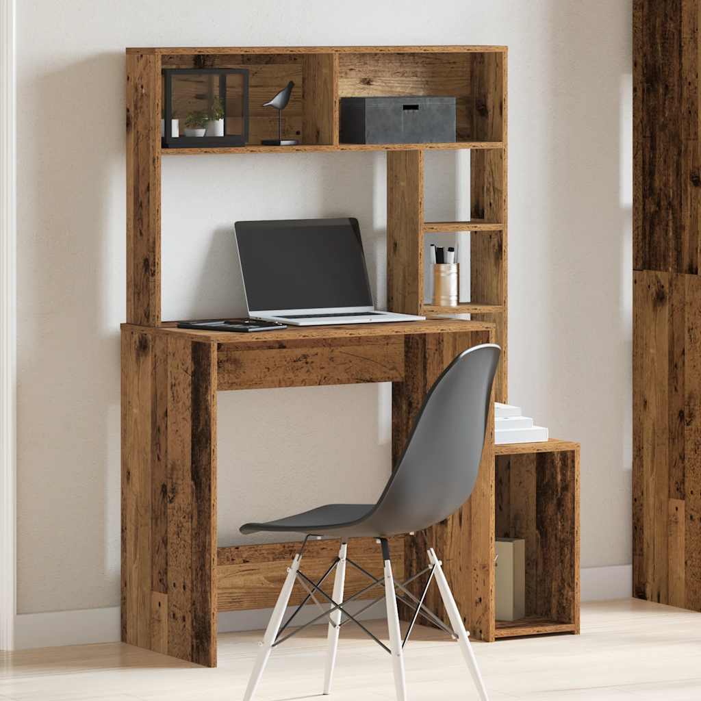 Radni stol s policama boja drva 100x45x140 cm konstruirano drvo