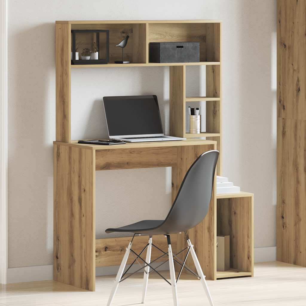 Radni stol s policama boja hrasta artisan 100x45x140 cm drveni
