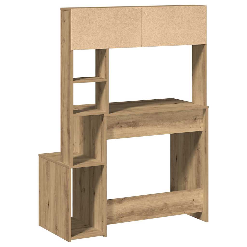 Radni stol s policama boja hrasta artisan 100x45x140 cm drveni