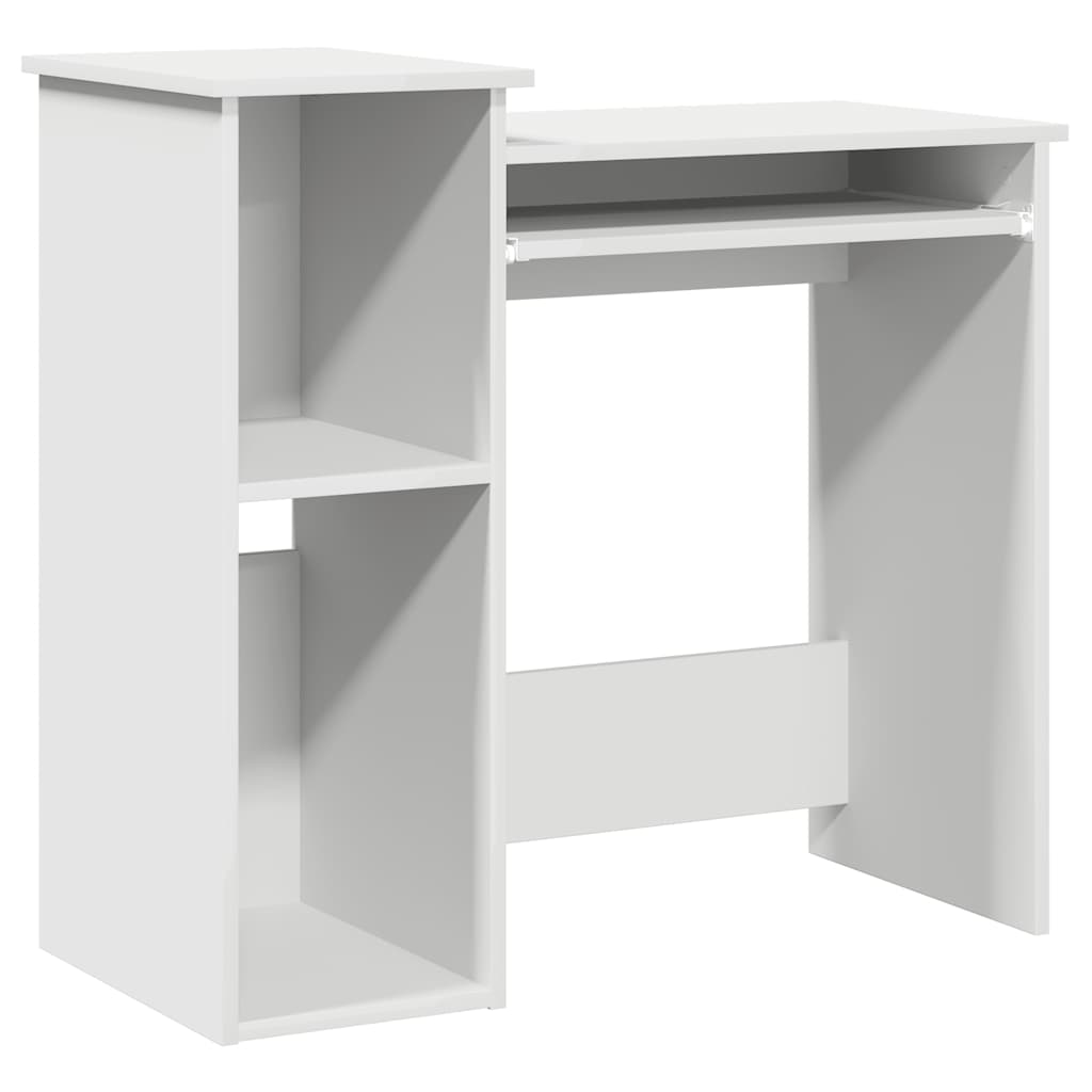 Radni stol s policama bijeli 84x40x78 cm konstruirano drvo