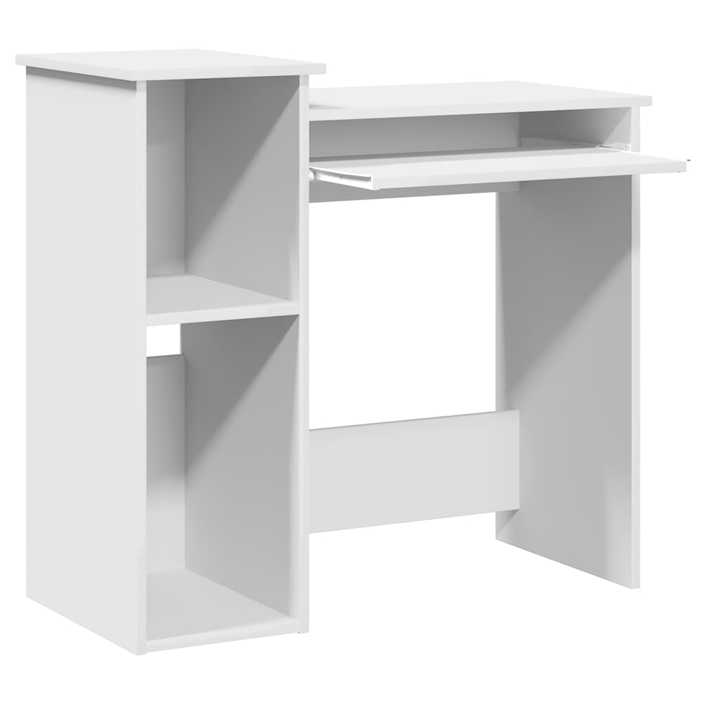 Radni stol s policama bijeli 84x40x78 cm konstruirano drvo