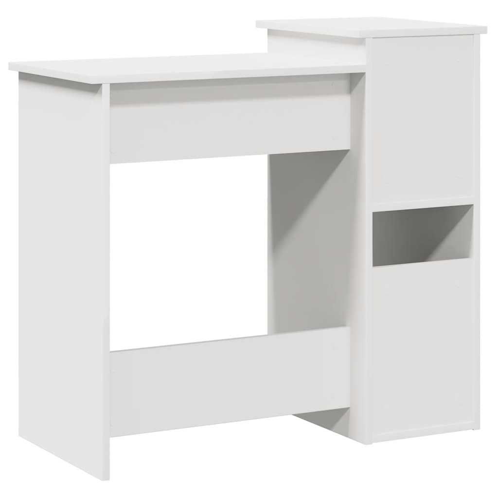 Radni stol s policama bijeli 84x40x78 cm konstruirano drvo