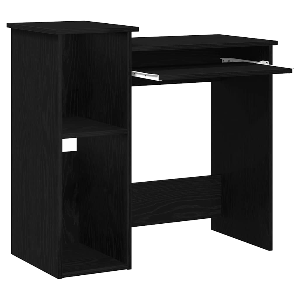 Radni stol s policama crni 84x40x78 cm konstruirano drvo