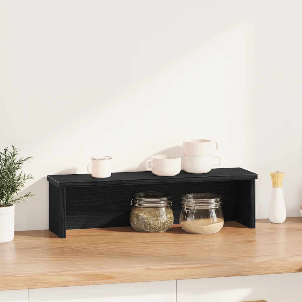 Kuhinjski stalak za slaganje crni 50x15x16 cm konstruirano drvo