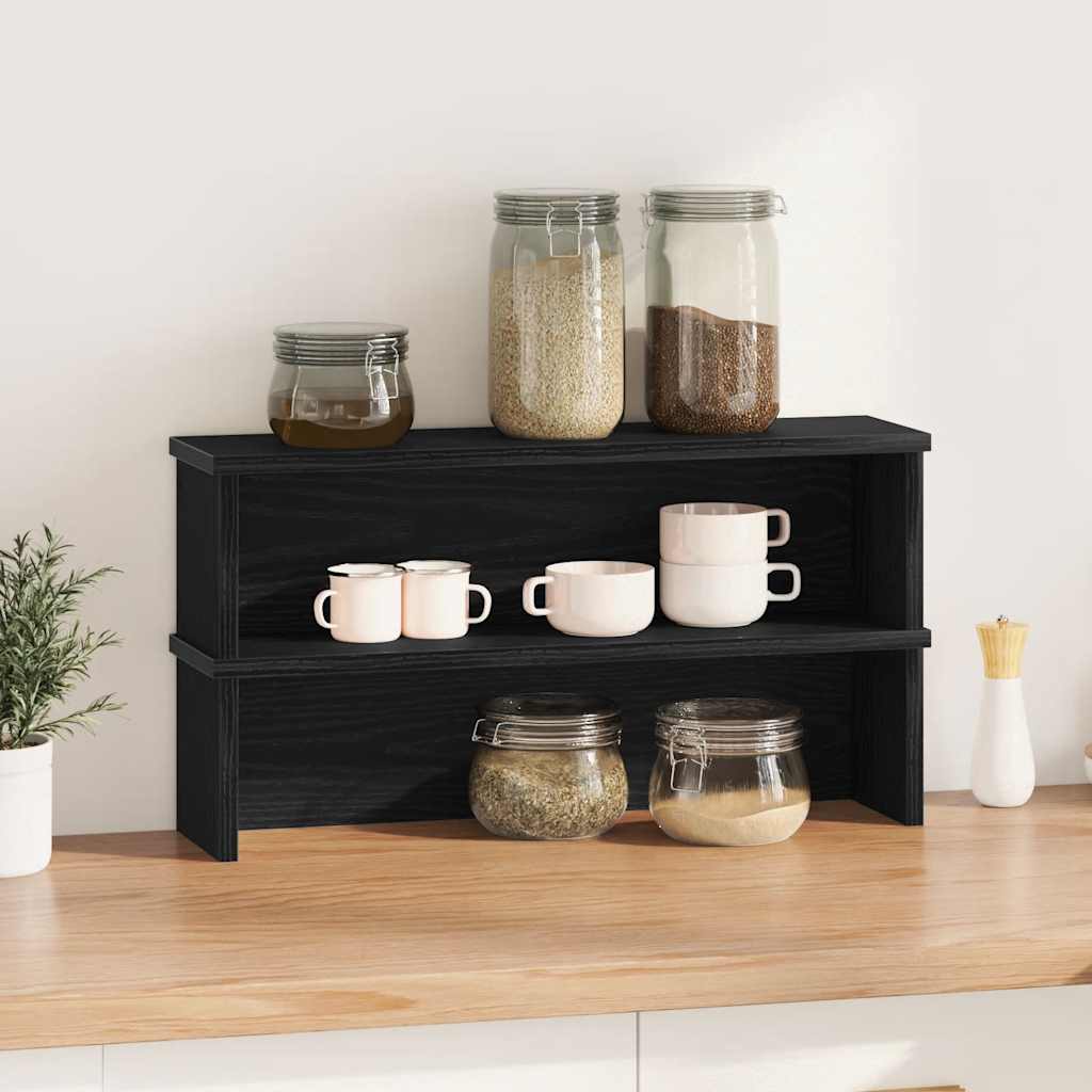Kuhinjski stalci koji se mogu složiti 2 kom crni 60x15x16 cm