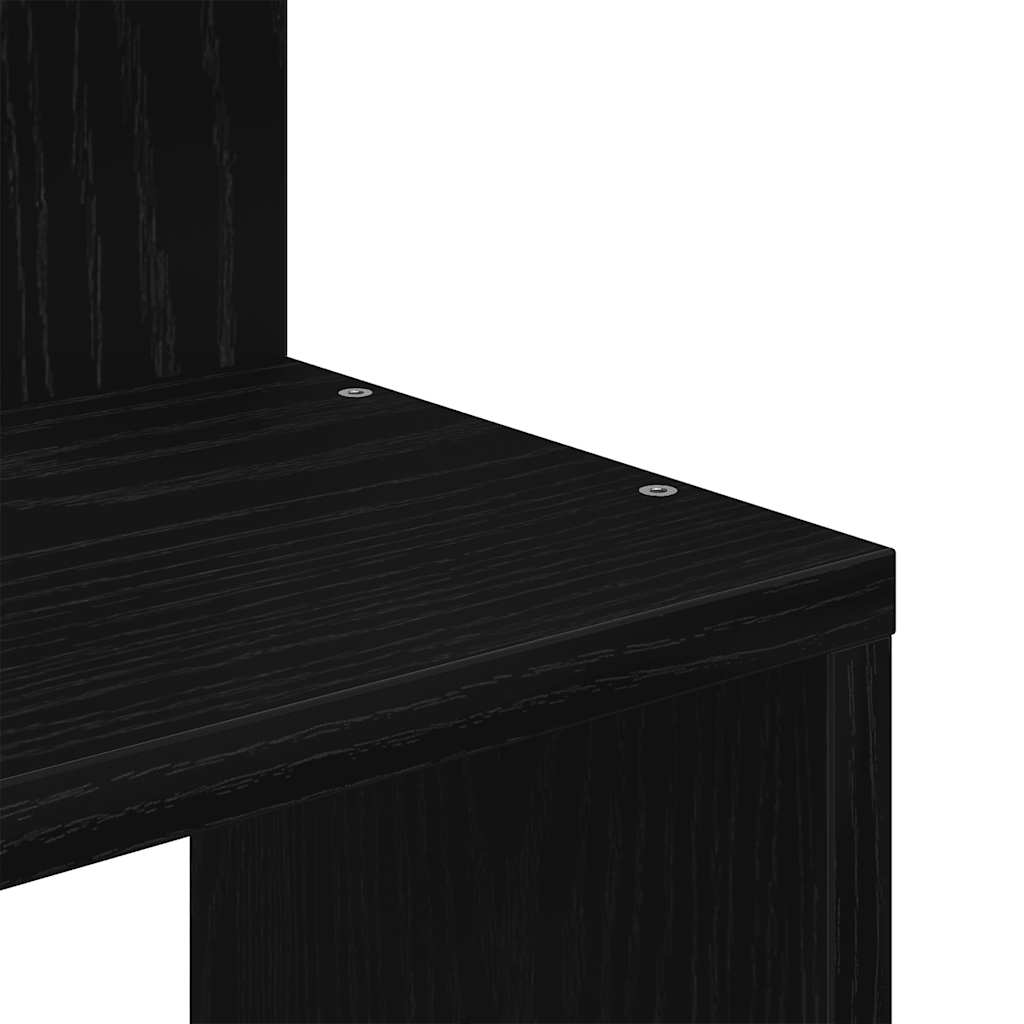 Zidne kutne police crne 32x32x127,5 cm od iverice