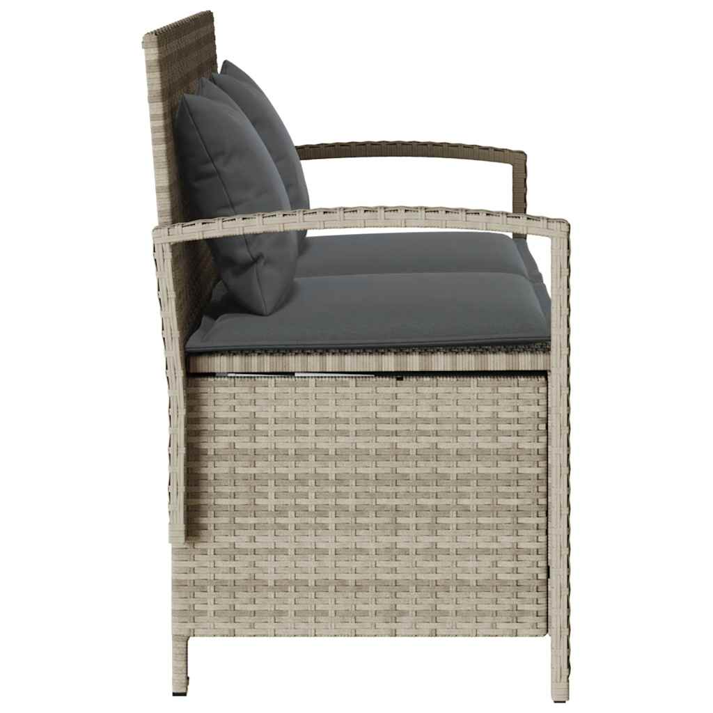 Vrtna klupa za odlaganje s jastukom svijetlo sivi poliratan
