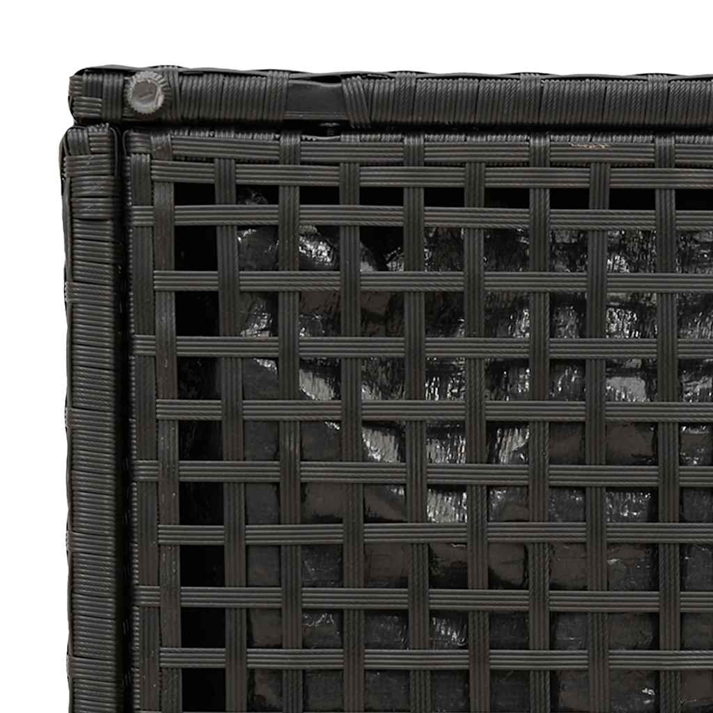 Vrtni tabure s jastucima 2 kom crni 40x40x43 cm poliratan