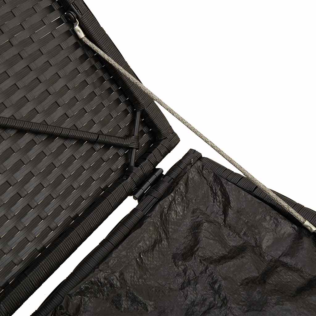Vrtni tabure s jastucima 2 kom crni 40x40x43 cm poliratan